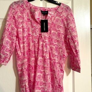 French Curve Pink and White top